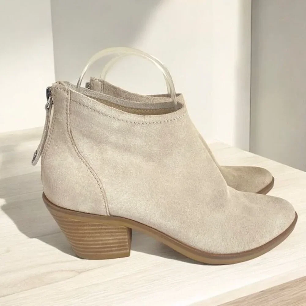 Dolce Vita Erika Suede Booties Beige Size 6 - Picture 7 of 11